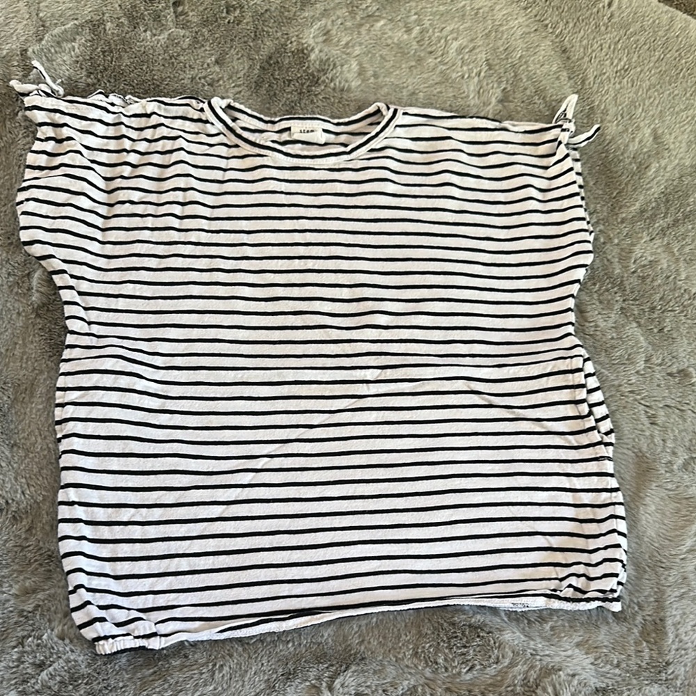 Stem Black and White Striped Kids Shirt